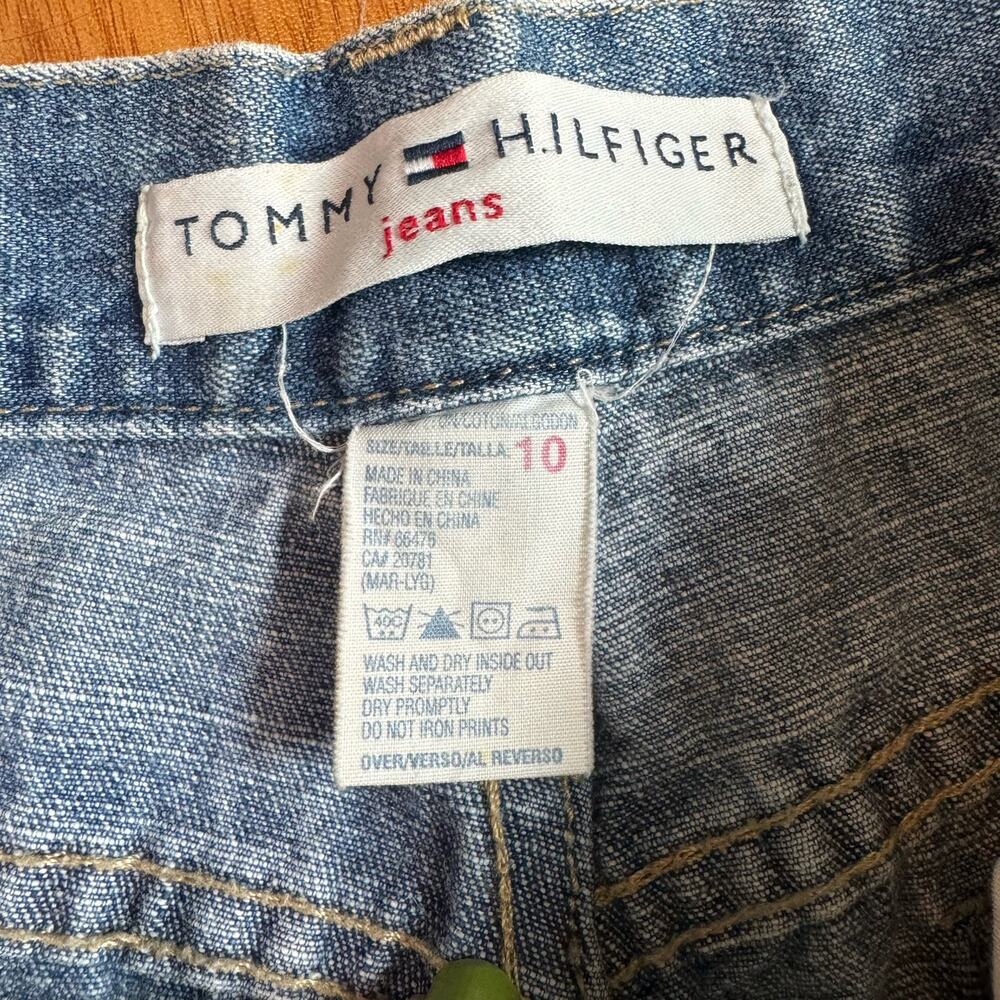 Tommy Hilfiger Vintage 90s Y2K USA Flag pocket straight leg high rise jeans 10 - Picture 4 of 8